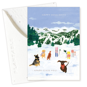 Skiing Pups Holiday Mini Card|Seedlings