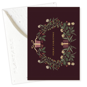Christmas Wreath Holiday Mini Card|Seedlings