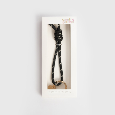 Black Cord Short Phone Strap|Caroline Gardner