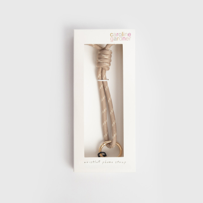 Taupe Cord Short Phone Strap|Caroline Gardner