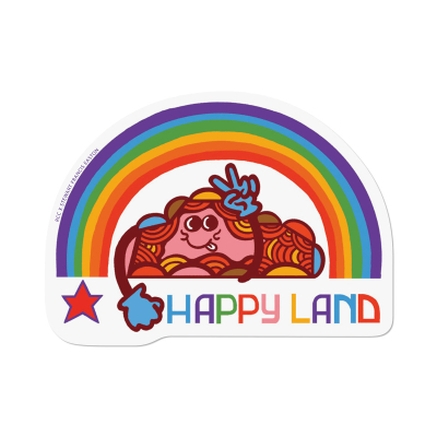 Happy Land sticker|Red Cap Cards