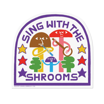 Sing with the Shrooms sticker|Red Cap Cards