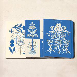 Blue Flower Bouquet Sewn Notebook Set|Seedlings