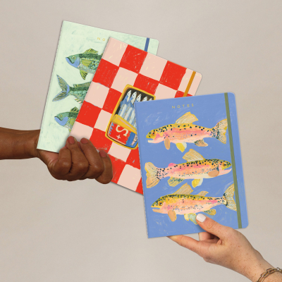 Three Fish Sewn Notebook Set|Seedlings