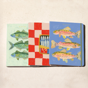Three Fish Sewn Notebook Set|Seedlings