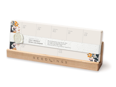 Soft Days Ahead Wooden Desk Planner|Seedlings