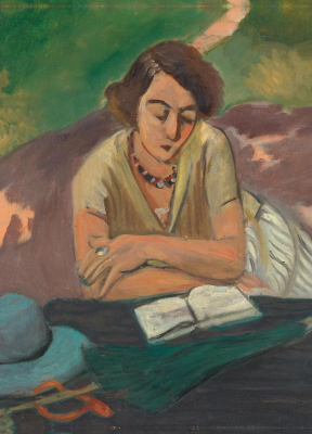 Reading Woman With Parasol