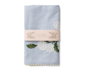 Hydrangea Embroidered Tea Towel|Rifle Paper
