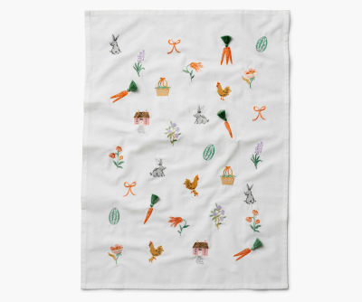 Spring Farm Embroidered Tea Towel|Rifle Paper