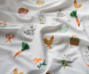 Spring Farm Embroidered Tea Towel|Rifle Paper