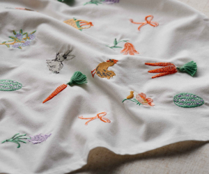 Spring Farm Embroidered Tea Towel|Rifle Paper