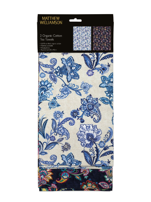 TEA TOWEL Blue Paisley