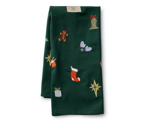 Signs Of The Season Embroidered Tea Towel|Rifle Paper