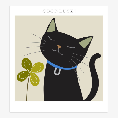Good Luck Clover And Cat