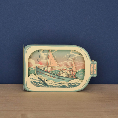 Fishing Boat In A Bottle Die Cut|Art Angels