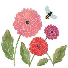 Dahlias And Bees|Up With Paper