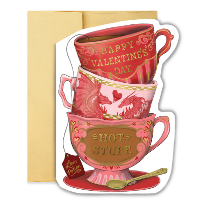 Valentines Day Teacup Stack