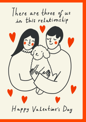 Three Of Us Valentines Dog