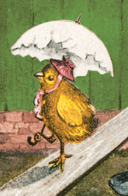 MINI CARD Easter Chick And Umbrella