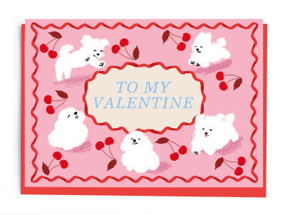 Valentine Dogs And Cherries