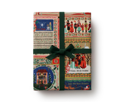 Christmas Carols Continuous Wrapping Roll|Rifle Paper