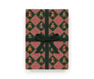 Christmas Bear Argyle Continuous Roll|Rifle Paper