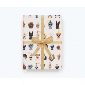 Single Party Pups Wrapping Sheet (Flat)|Rifle Paper