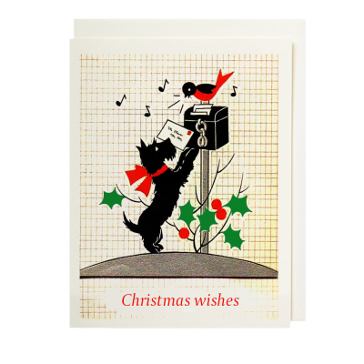 Christmas Post And Dog