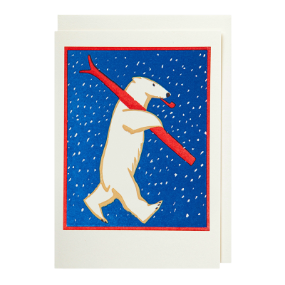 MINI CARD Skiing Polar Bear