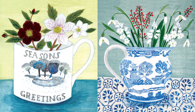 PACK Seasons Greetings And Snowdrops In Jug