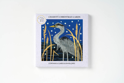 BOX SML SQ Heron In The Snow