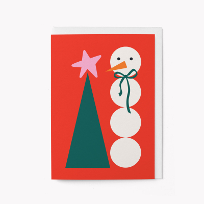 Snowman And Christmas Tree