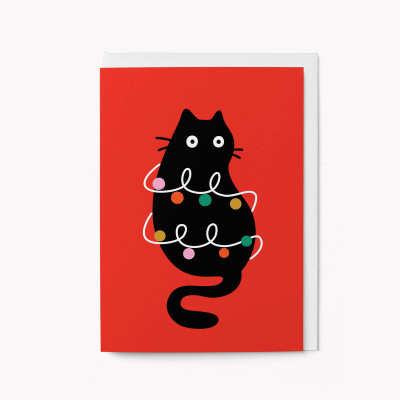 Christmas Lights Cat