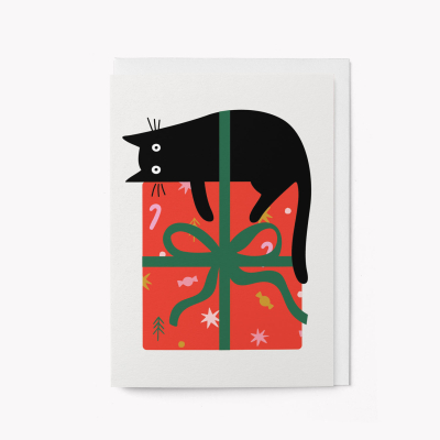 Cat On Gift
