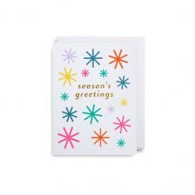 MINI CARD Seasons Greetings Colourful Snowflakes