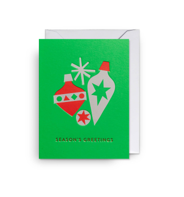 MINI CARD Seasons Greetings Baubles