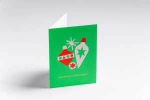 MINI CARD Seasons Greetings Baubles