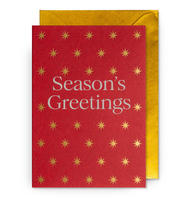 Seasons Greetings Starlight Carmine Gold