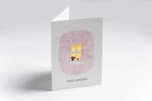 Snowy Window Cat And Dog