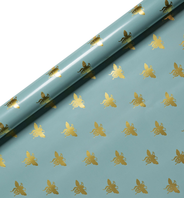 ROLL WRAP Honey Bee Blue Foiled