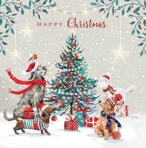 BOX MED SQ Christmas Dogs In Festive Cheer Deluxe