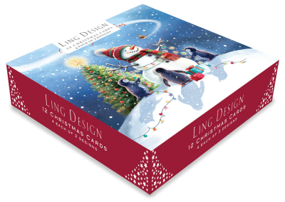 BOX MED SQ Snowmen And Penguins Christmas Fun Deluxe