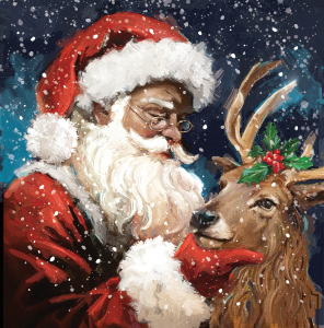 BOX LRG SQ Santa Claus Christmas Adventures Deluxe