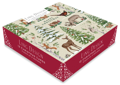 BOX LRG SQ Winter Wonderland Christmas Scenes Deluxe