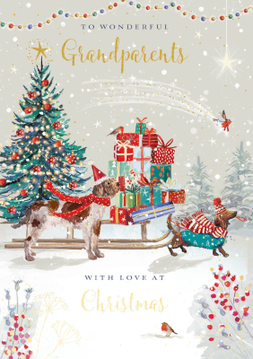 Grandparents Sled And Presents