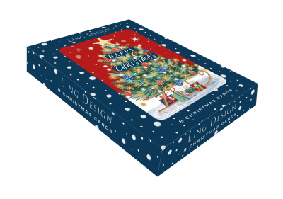 BOX REC Red And Blue Christmas Tree Design Mini Luxury