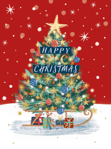 BOX REC Red And Blue Christmas Tree Design Mini Luxury