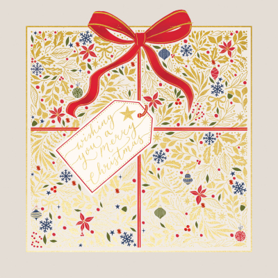 BOX LRG SQ Wishing You A Merry Christmas Gift Luxury