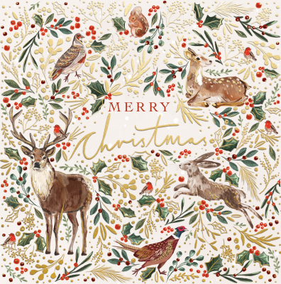 BOX SML SQ Festive Christmas Reindeer Premium