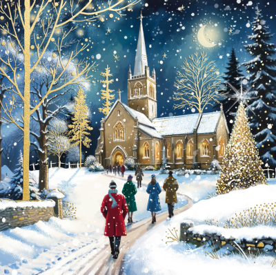 BOX LRG SQ Christmas At The Church Premium